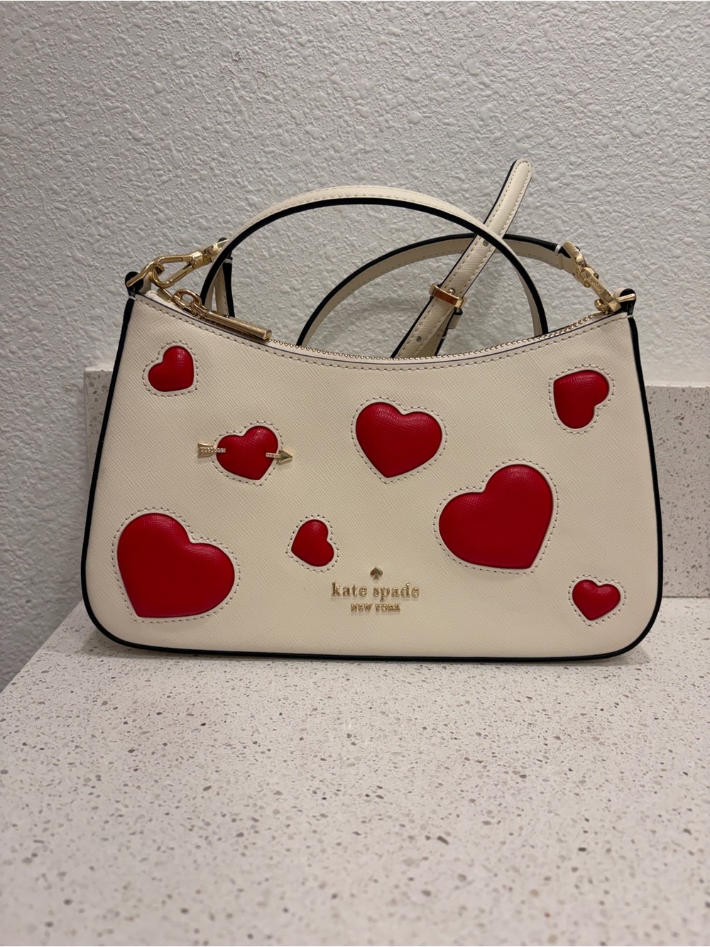 Kate Spade KK221 Madison Puffy Heart Convertible Shoulder Bag Crossbody EUC